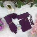 Dark Purple Saudi Niqab With Beads Set HB-40 – Elegant Double Georgette Niqab Set with Accessories by Hijabiyana by PumpItUp