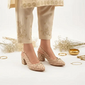 GG Signature Slingback Block Heel PIU_238 Amarah Rexine ladies shoes PumpItUp.pk