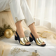 Gold Rush Slingback Block Heel Sandal PIU_175