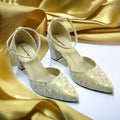 Gold Sparkle Block heel Pump PIU_196