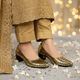 Golden Auric Scales Block Heel PIU_186