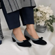 Gray & Black Tie Block Heel Pump PIU_106