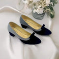 Gray & Black Tie Block Heel Pump PIU_106 amarah rexine ladies shoes PumpItUp.pk
