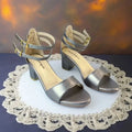 Gray Lava Double Straps Block Heel Sandal PIU_161 Sofa Rexine ladies shoes PumpItUp.pk