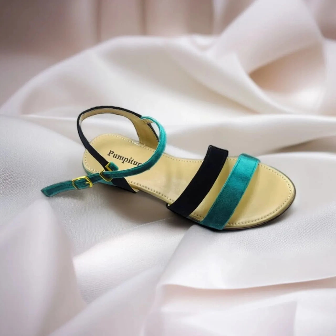 Green & Black Casual Flat Sandal PIU_69