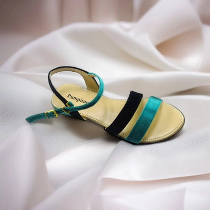 Green & Black Casual Flat Sandal PIU_69