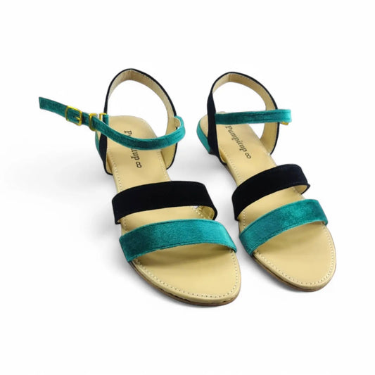 Green & Black Casual Flat Sandal PIU_69