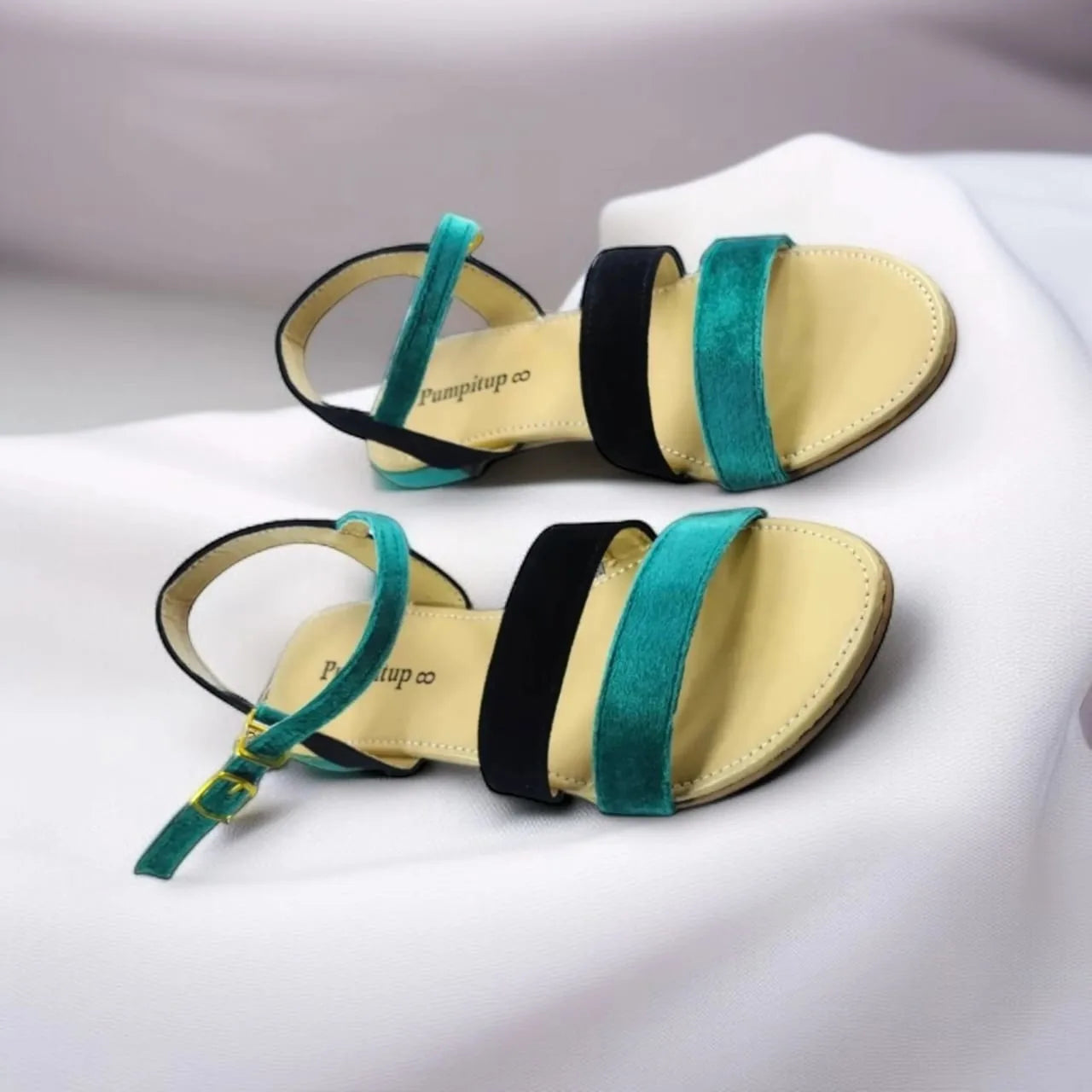 Green & Black Casual Flat Sandal PIU_69