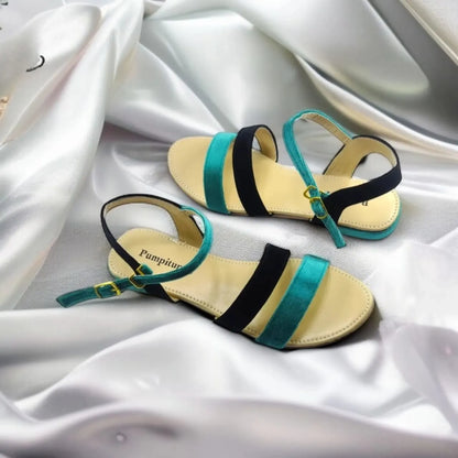 Green & Black Casual Flat Sandal PIU_69