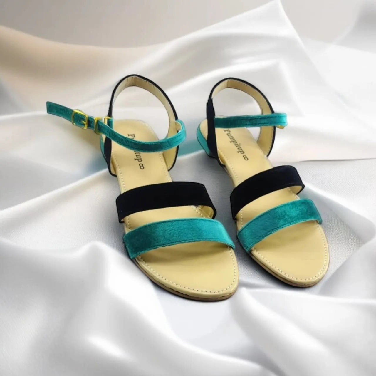 Green & Black Casual Flat Sandal PIU_69