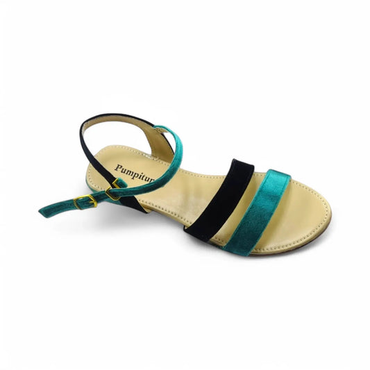 Green & Black Casual Flat Sandal PIU_69