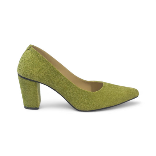 Green Comfy ChicBlock Heels  Pump PIU_133