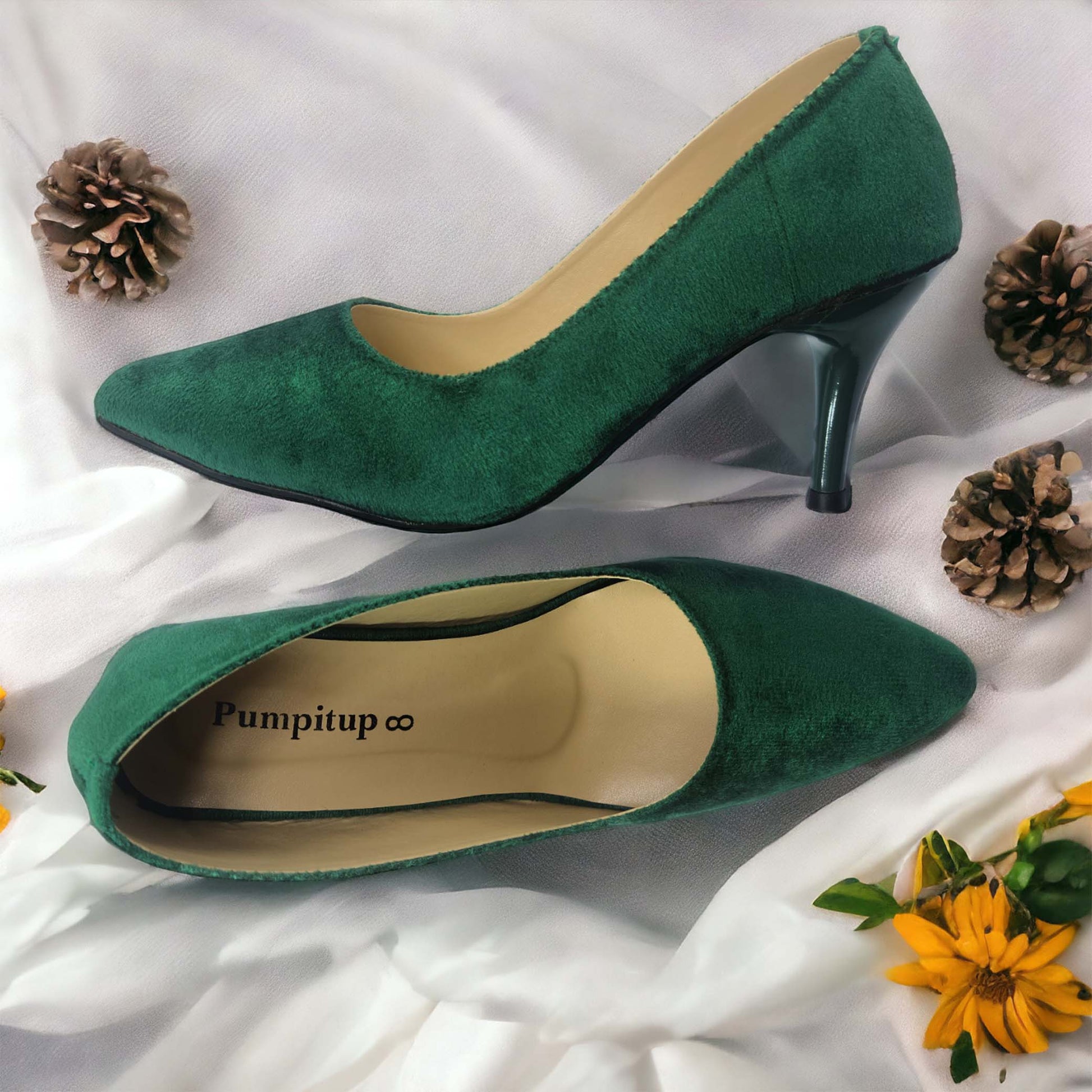 Green Comfy Court Shoe Heel PIU_26