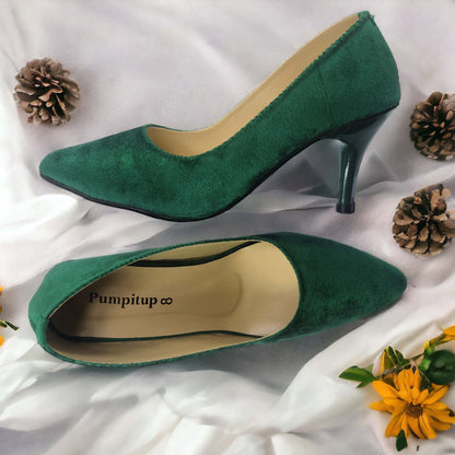 Green Comfy Court Shoe Heel PIU_26