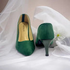 Green Comfy Court Shoe Heel PIU_26 sweet rexine ladies shoes PumpItUp.pk
