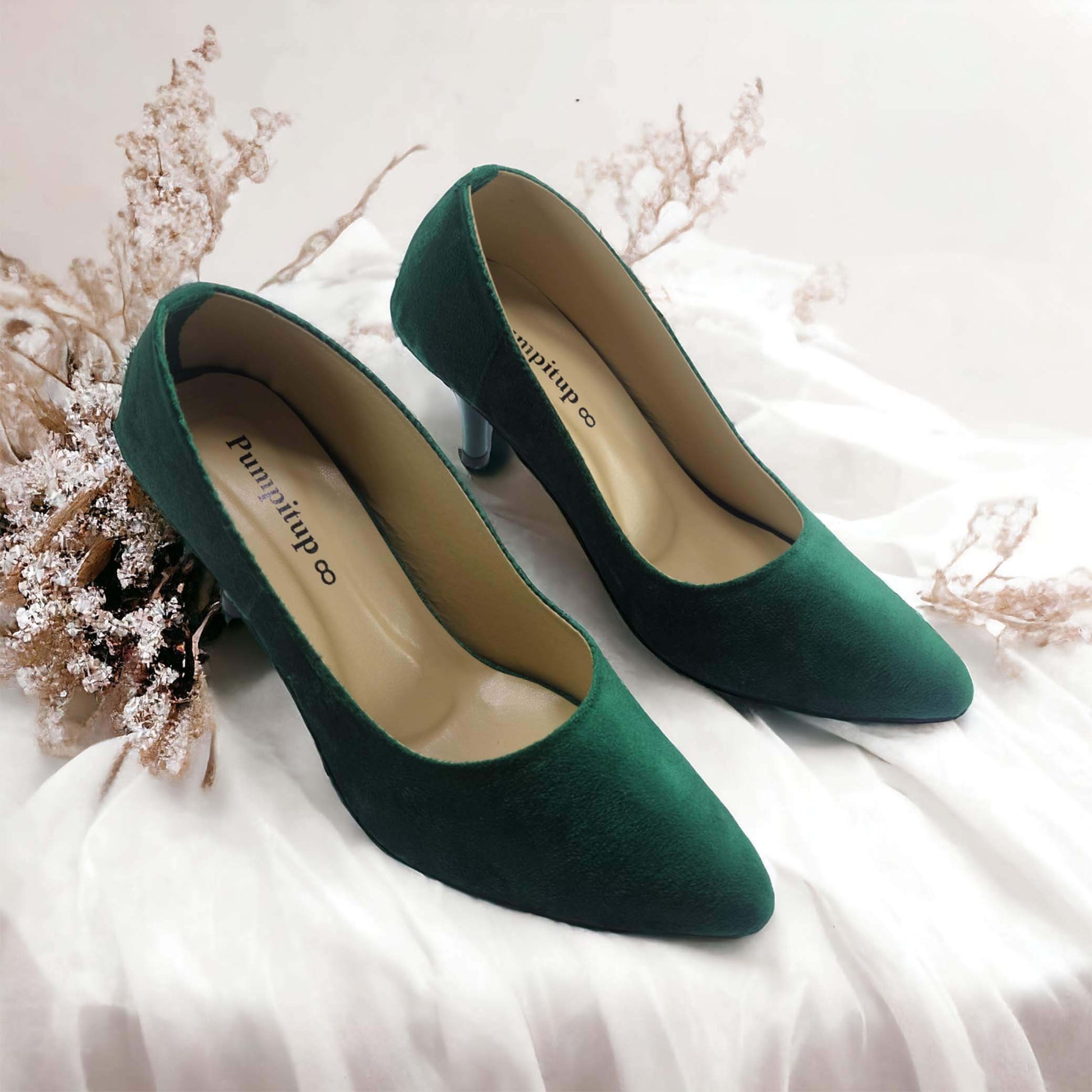 Green Comfy Court Shoe Heel PIU_26