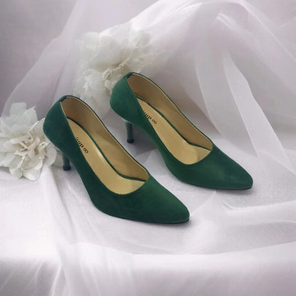 Green Comfy Court Shoe Heel PIU_26