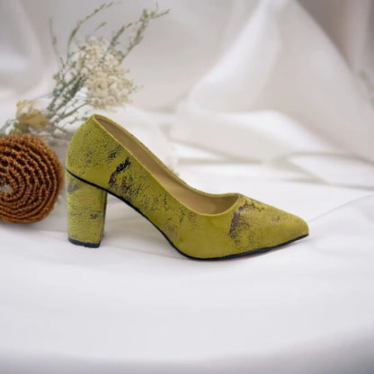 Green Oleander Block Heel Pump PIU_105