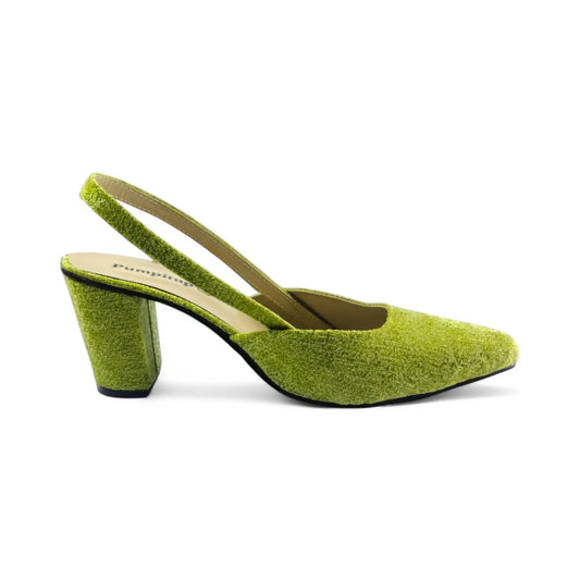 Green Slingback Block Heels  Pump PIU_130