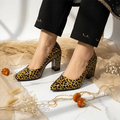 Jungle Queen Block Heel PIU_203 Patent Rexine ladies shoes PumpItUp.pk