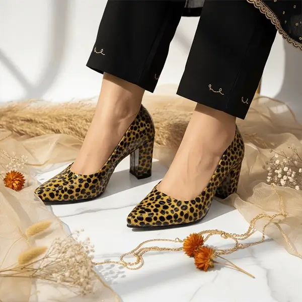 Jungle Queen Block Heel PIU_203 Patent Rexine ladies shoes PumpItUp.pk