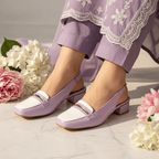 LW Duo Luxe Slingback Block Heel PIU_209 Imported Patent Rexine ladies shoes PumpItUp.pk