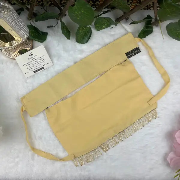 Light Yellow Saudi Niqab With Beads HB-34 – Double Georgette Fabric by Hijabiyana By Pumpitup.pk