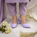 Mauve Comfy Court Shoe Block Heel PIU_173 imported patent rexine ladies shoes PumpItUp.pk