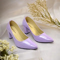 Mauve Comfy Court Shoe Block Heel PIU_173