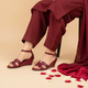Mehroon Block Heel Wedges for Women PIU_281