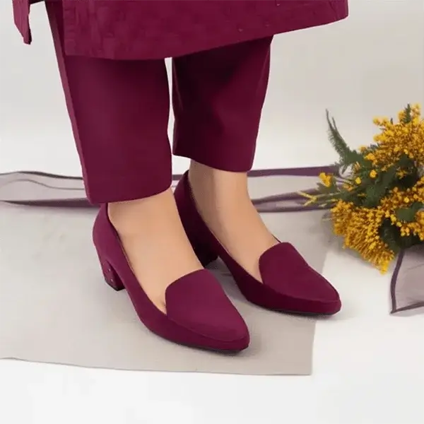 Mehroon Comfy Block Heel Pump PIU_109 amarah rexine ladies shoes PumpItUp.pk