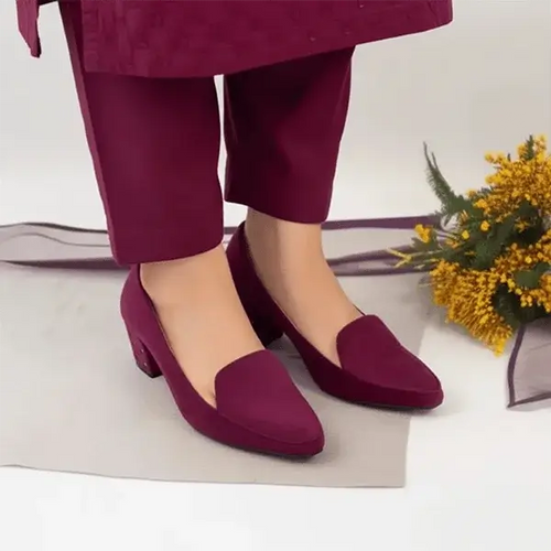 Mehroon Comfy Block Heel Pump PIU_109 amarah rexine ladies shoes PumpItUp.pk