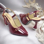 Mehroon Gloss Heels Pump PIU_191