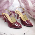 Mehroon Gloss Heels Pump PIU_191