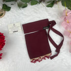 Mehroon Saudi Niqab with Beads HB-10 – Double Georgette Fabric by Hijabiyana By Pumpitup.pk