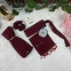 Mehroon Saudi Niqab with Beads Set (HB-12)