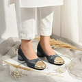Merlot Gold Toe Block Heel PIU_249 Amarah Rexine ladies shoes PumpItUp.pk