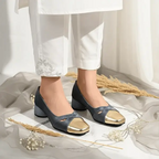 Merlot Gold Toe Block Heel PIU_249 Amarah Rexine ladies shoes PumpItUp.pk