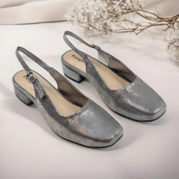 Metallic Gala Gleam Slingback Block Heel PIU_215