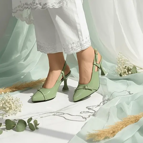 Mint Gloss Heels Pump PIU_192 patent ladies shoes PumpItUp.pk