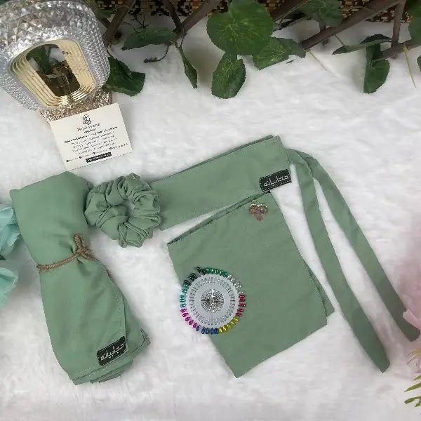 Mint Saudi Niqab Set HB-27 – Double Georgette Fabric by Hijabiyana By Pumpitup.pk