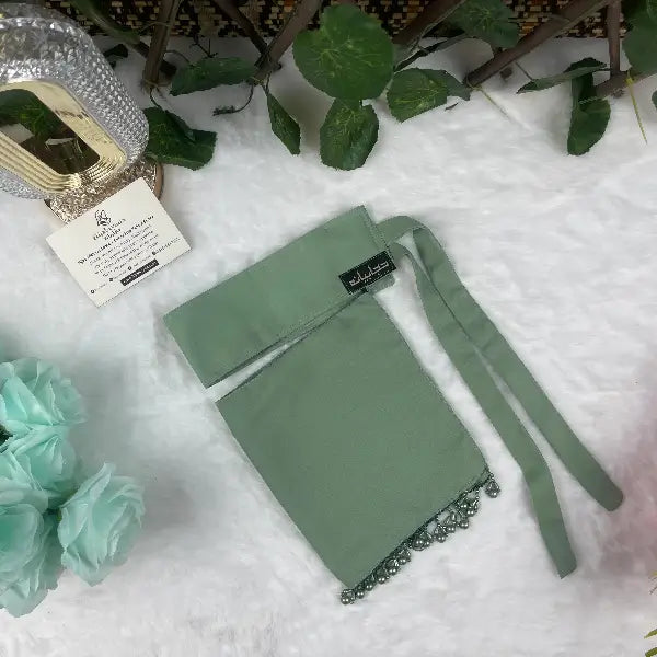 Mint Saudi Niqab With Beads HB-26 – Double Georgette Fabric by Hijabiyana By Pumpitup.pk