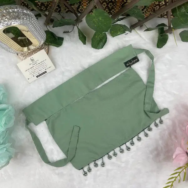 Mint Saudi Niqab With Beads HB-26 – Double Georgette Fabric by Hijabiyana By Pumpitup.pk