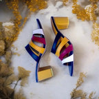 Multi Rip Block Heel Sandal PIU_159 Sofa Rexine ladies shoes PumpItUp.pk