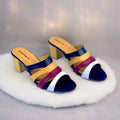 Multi Rip Block Heel Sandal PIU_159 Sofa Rexine ladies shoes PumpItUp.pk
