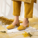 Mustard Waffle Charm Slingback Block Heel PIU_220