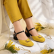 Musturd Glow Duo Slingback Block Heel PIU_251