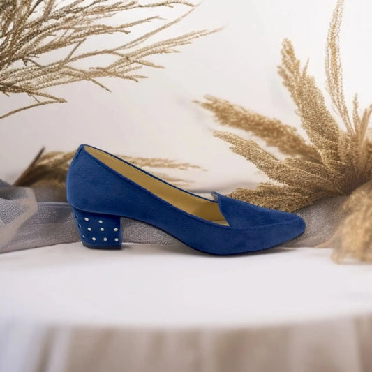Navy Blue Comfy Block heel Pump PIU_107