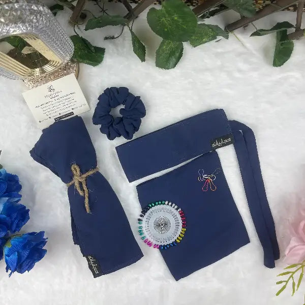 Navy Blue Saudi Niqab Set (HB-31)