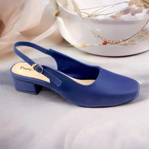 Navy Sleek Solace Slingback Block Heel PIU_211